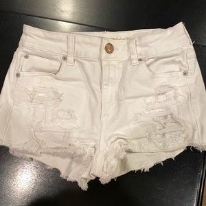 COPY - American Eagle white denim shorts.